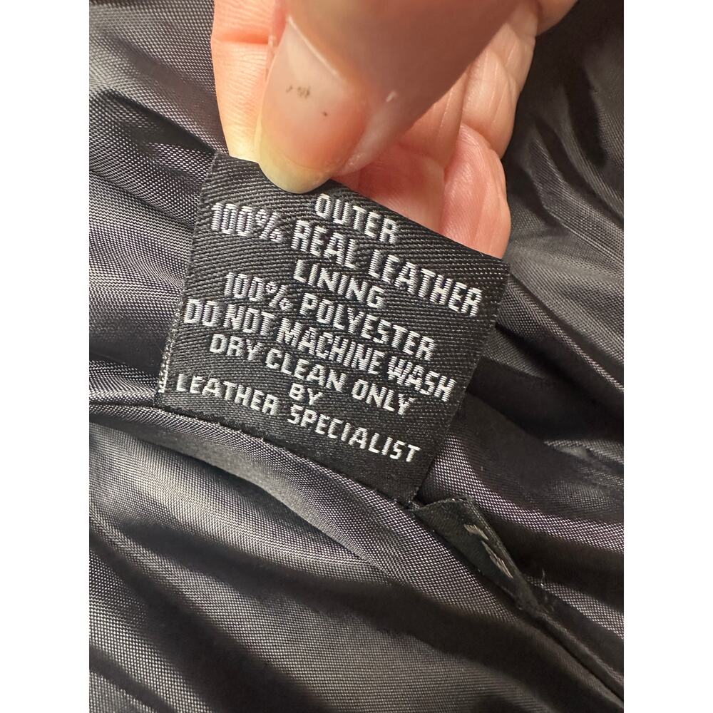 Carrie Hoxton Black Leather Moto Biker Jacket Women’s 14 Belted Zip - Picture 11 of 15